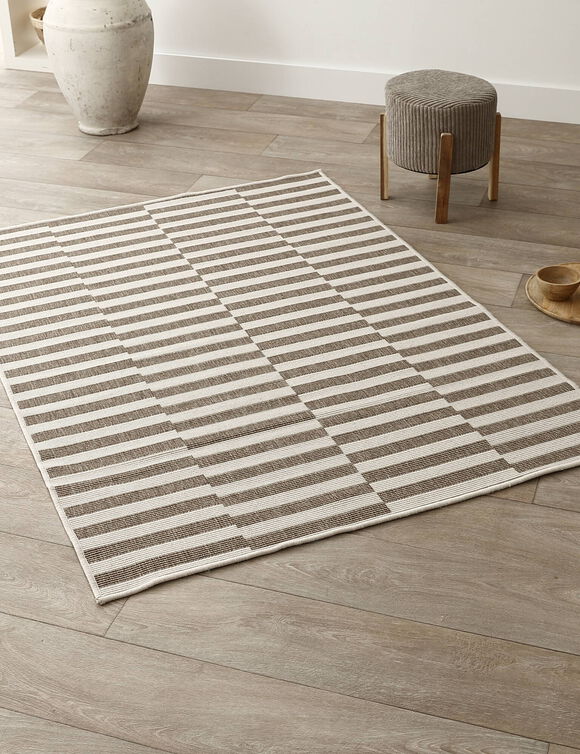 Tapis rectangulaire à rayures (taupe) Tapis rectangulaire à rayures (taupe)